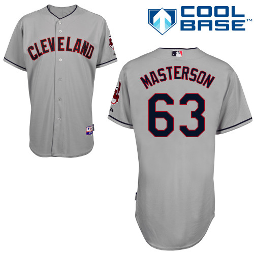 Justin Masterson #63 MLB Jersey-Cleveland Indians Men's Authentic Road Gray Cool Base Baseball Jersey